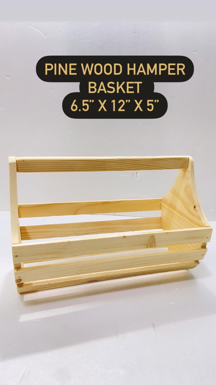 Pinewood Hamper Basket (6.5” x 12” x 5”) Packageworld
